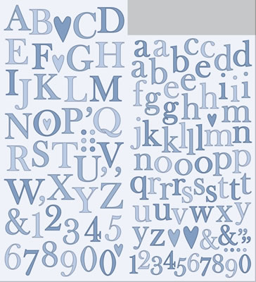 Heidi Grace - The Woodland - Woodland Alpha Stickers  (sold in 3's)